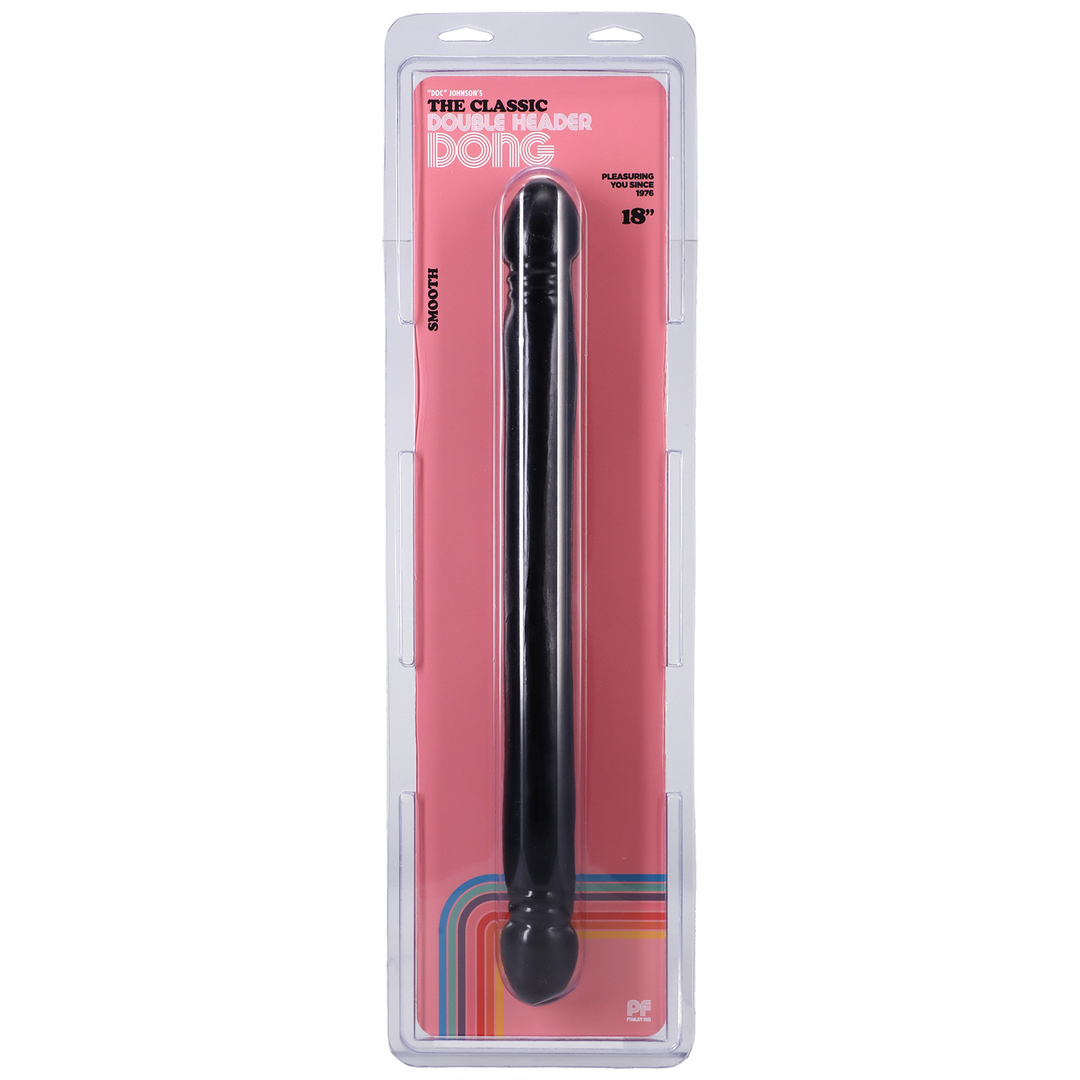 Dildo mit Doppelenden glatt Schwarz 45 x Ø 3,6 cm