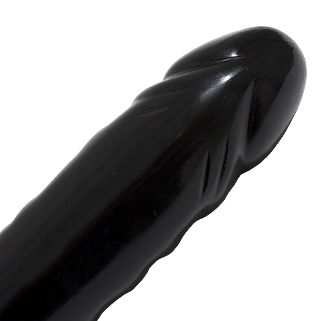 Dildo mit Doppelenden geädert Schwarz 44,5 x Ø 4,1 cm