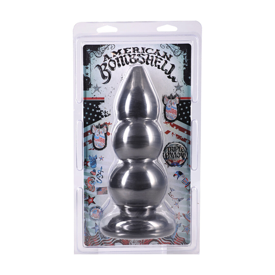 Analplug Triple Payload Gun Metal 19,6 x Ø 7,6 cm