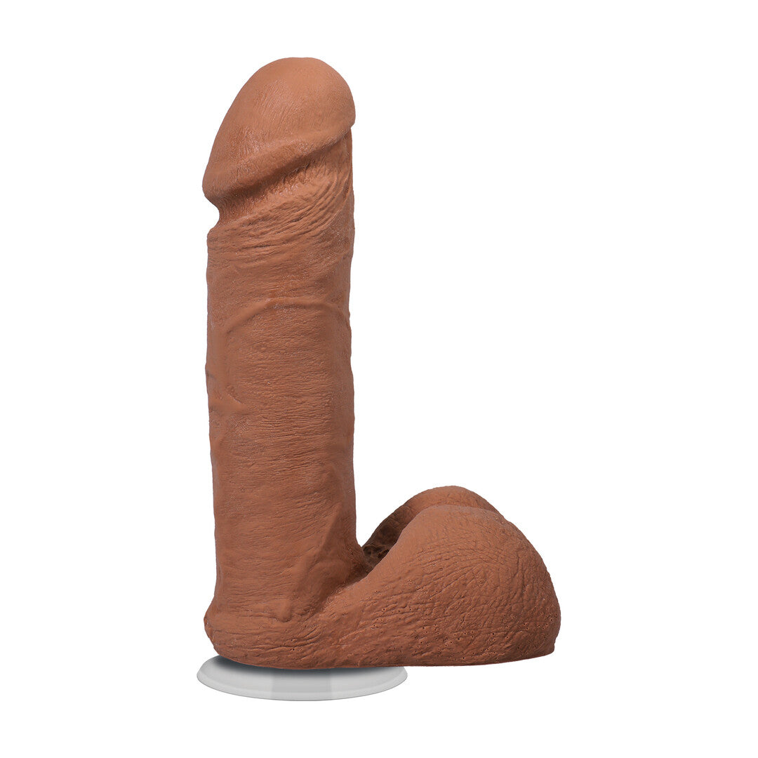 Realistischer Dildo mit Hoden und Saugfuß Karamell 16,5 x Ø 4,4 cm