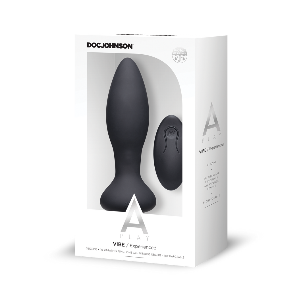 Analplug Vibe Silikon mit Fernbedienung Schwarz 11,7 x Ø 3,8 cm