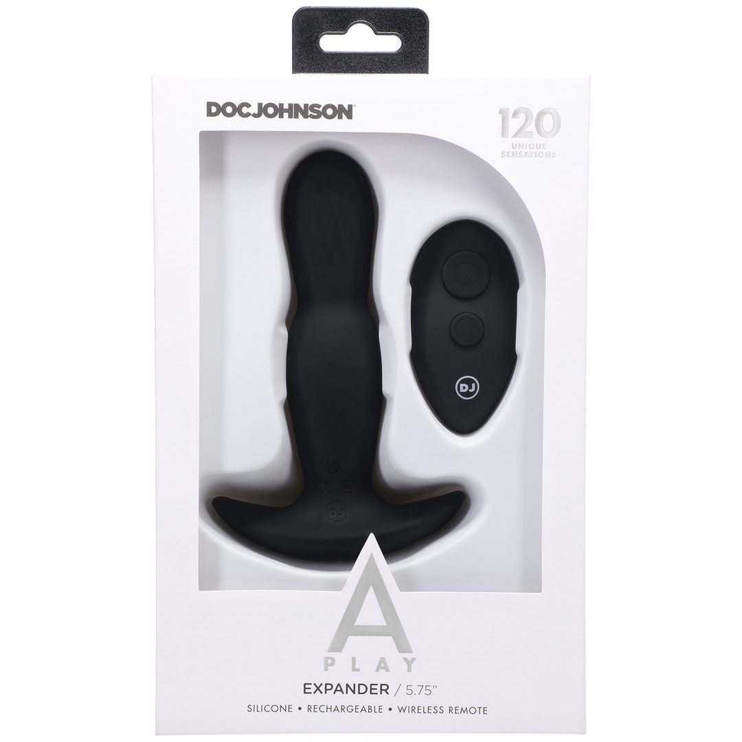 Analplug Expander Silikon mit Fernbedienung Schwarz 12,7 x Ø 3,6 cm