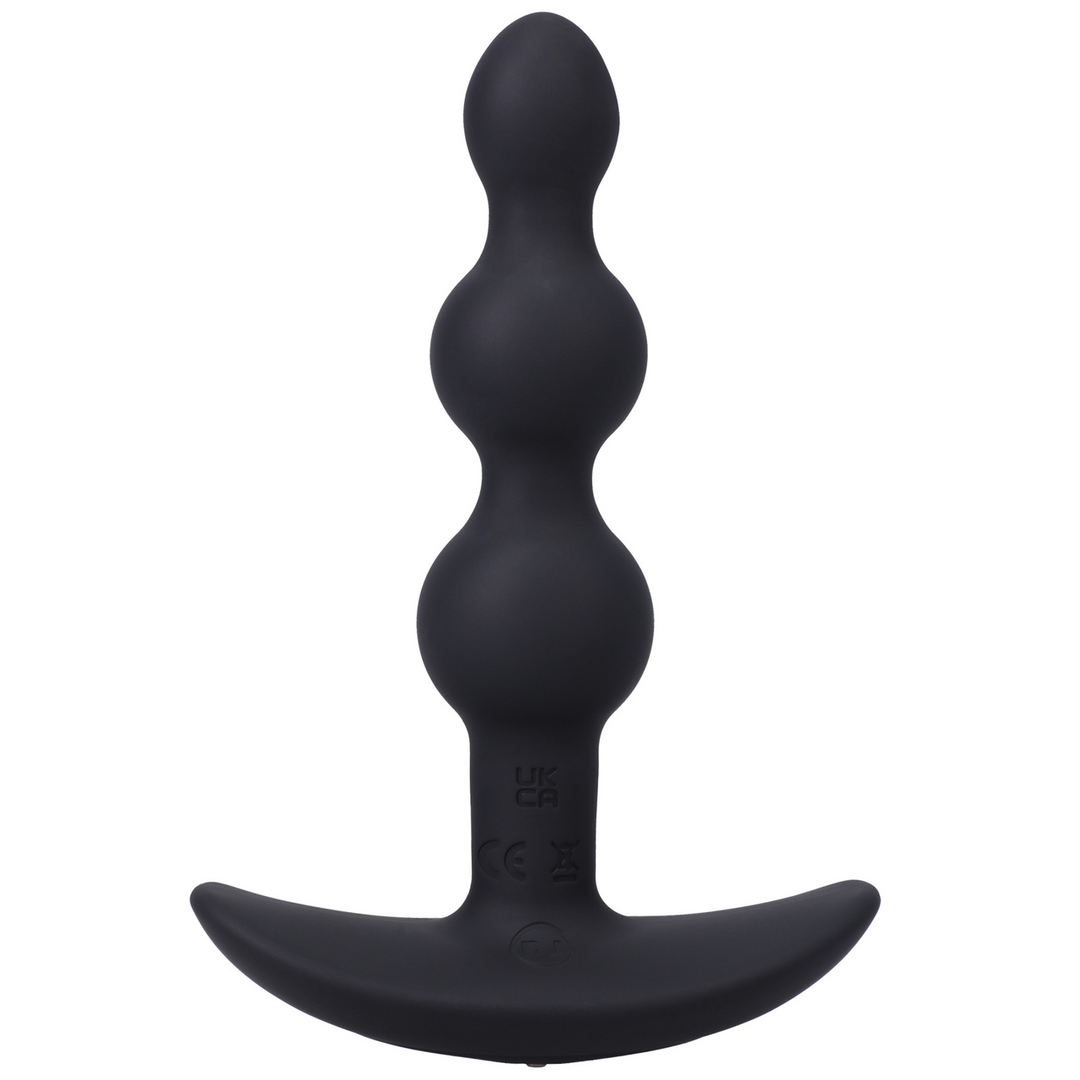 Analplug Vibe Silikon mit Perlen und Fernbedienung Schwarz 12,2 x Ø 3,2 cm