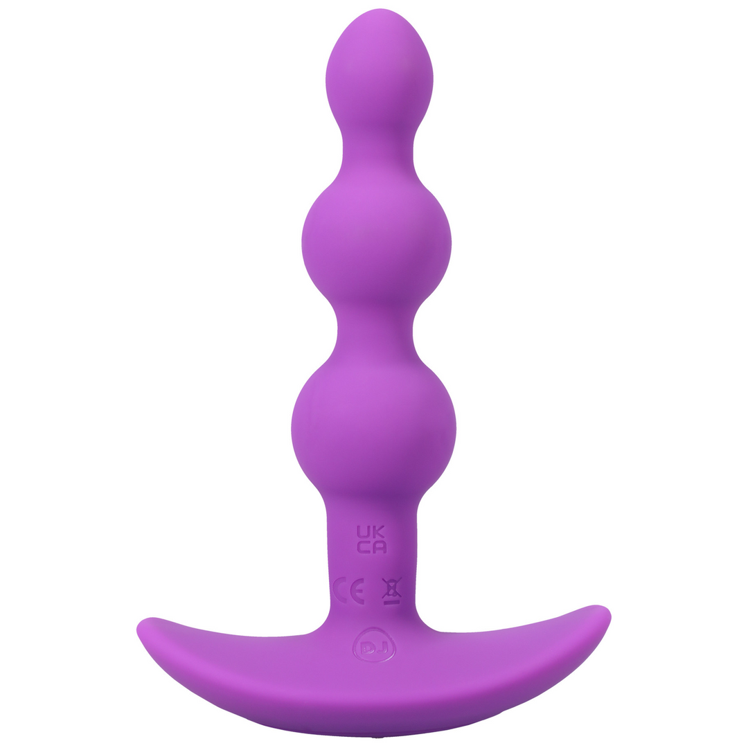 Analplug Vibe Silikon mit Perlen und Fernbedienung Violett 12,2 x Ø 3,2 cm