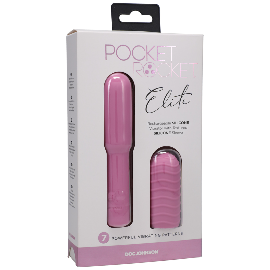 Vibrator Elite Mini mit wechselbarem Aufsatz Pink 12,5 x Ø 2,5 cm