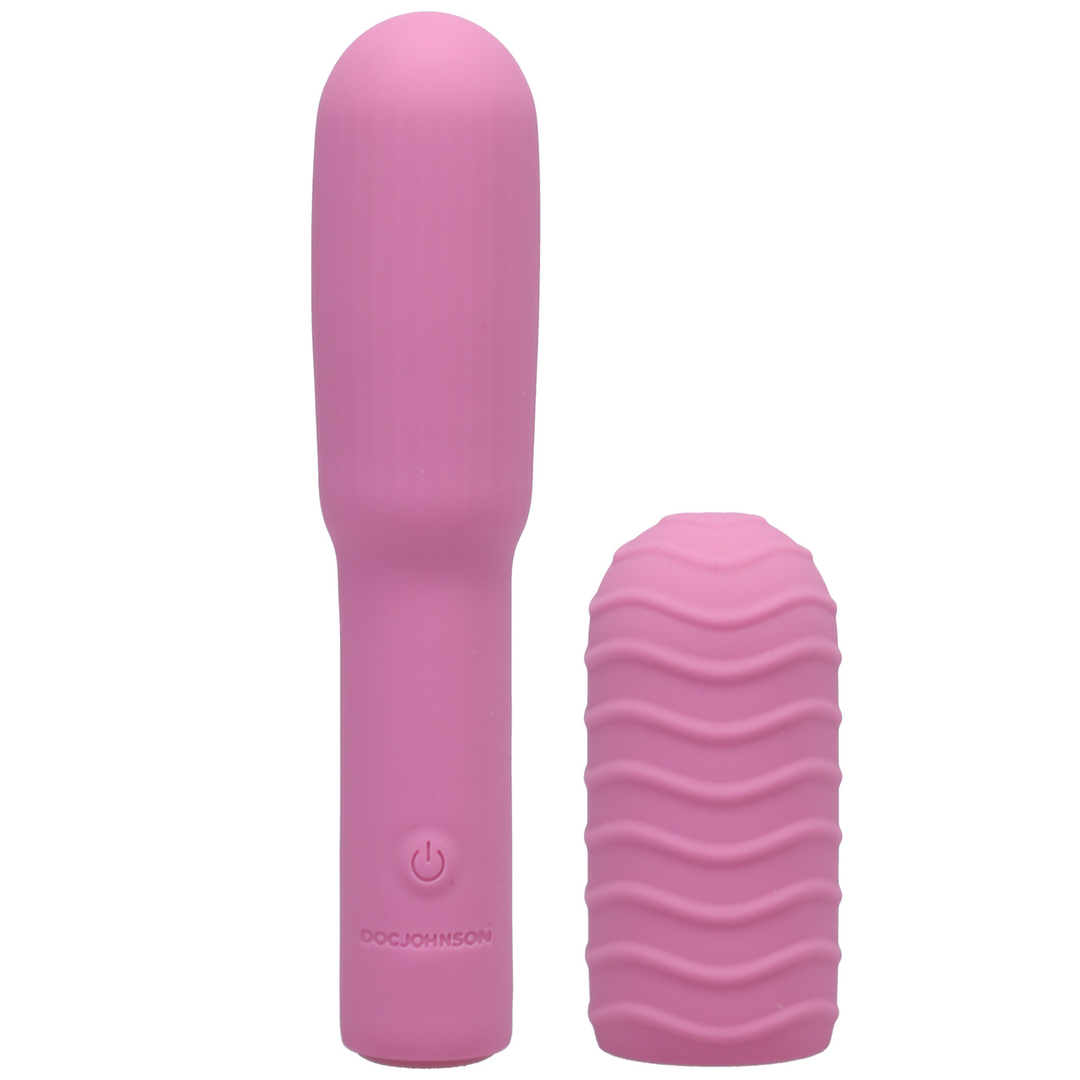 Vibrator Elite Mini mit wechselbarem Aufsatz Pink 12,5 x Ø 2,5 cm