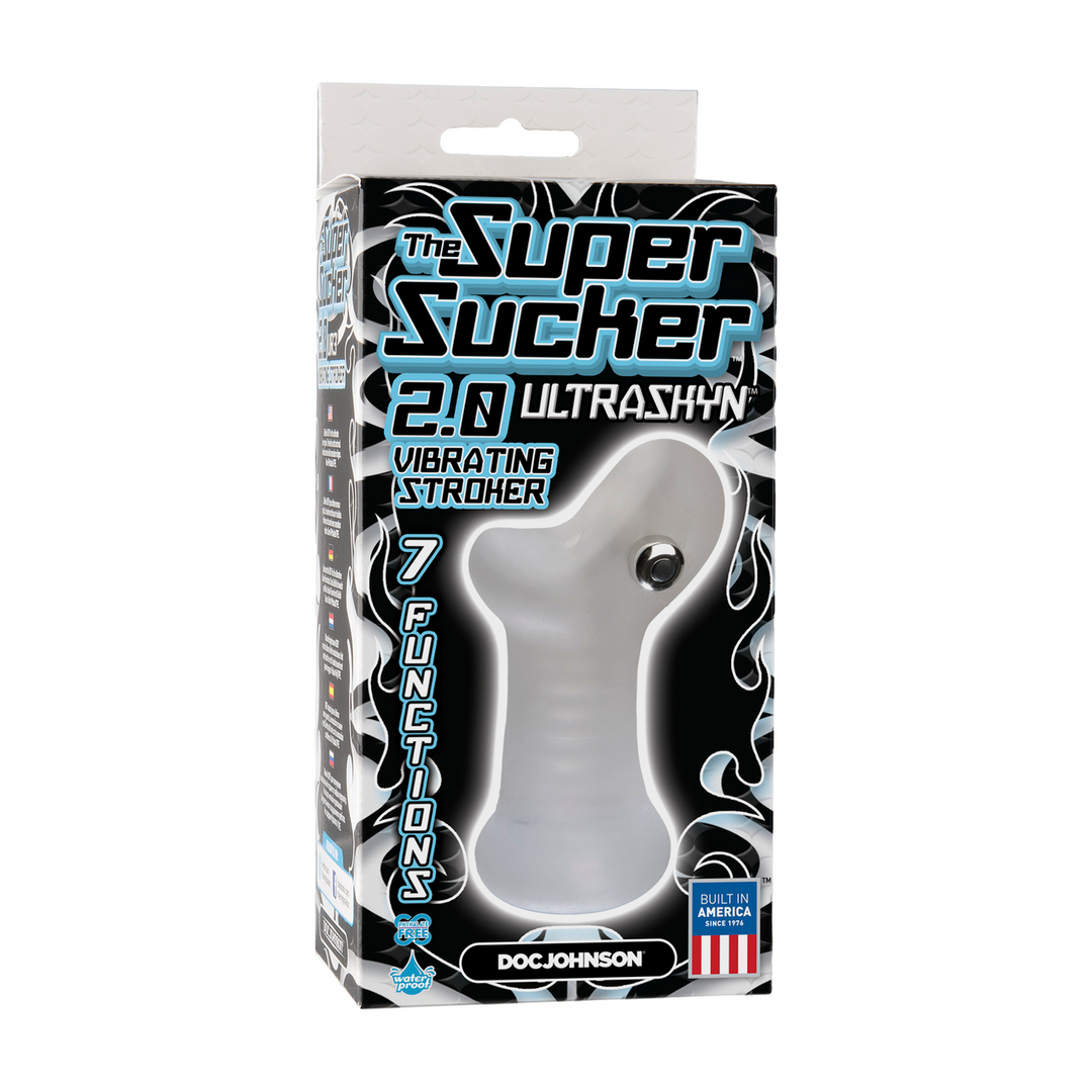 Mund-Masturbator Super Sucker 2.0 mit Vibration Durchsichtig 12,5 x Ø 6,6 cm