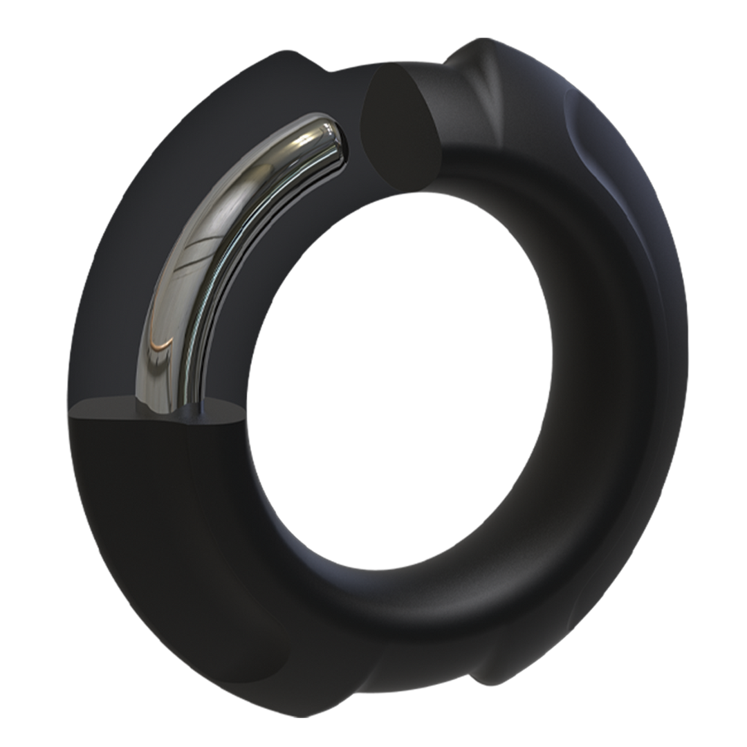 Penisring Flexisteel Silikon mit Metallkern Schwarz 35 mm