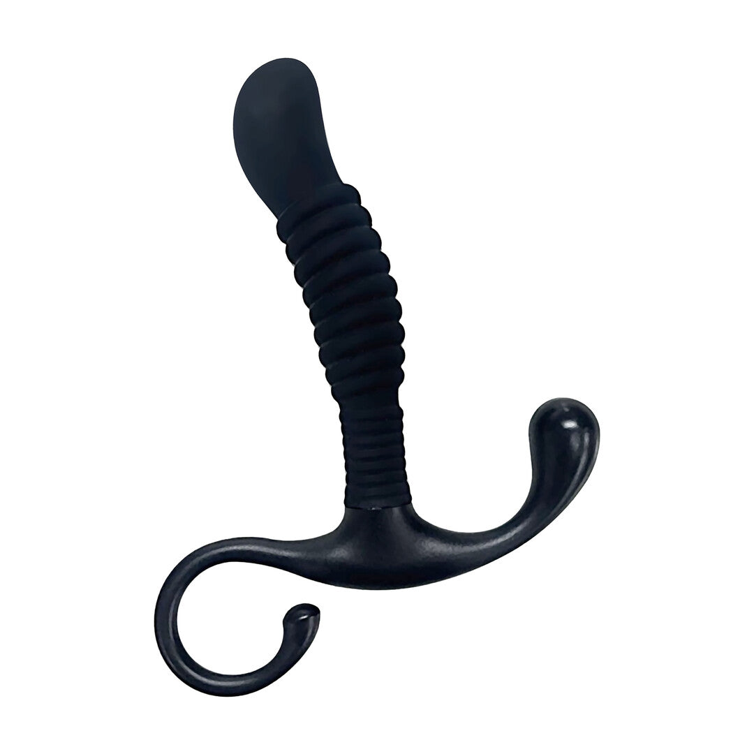 Prostata-Stimulator Silikon gerippt Schwarz 10,2 x Ø 2 cm
