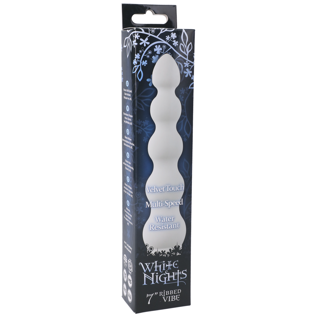 Vibrator gerippt Weiß 18 cm