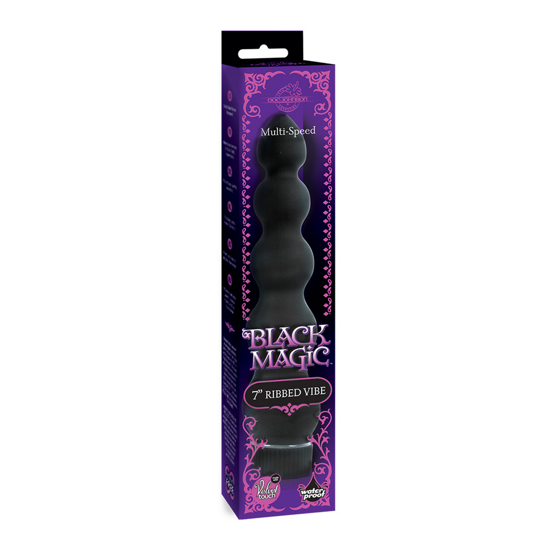 Vibrator gerippt Schwarz 16,5 x Ø 4,1 cm