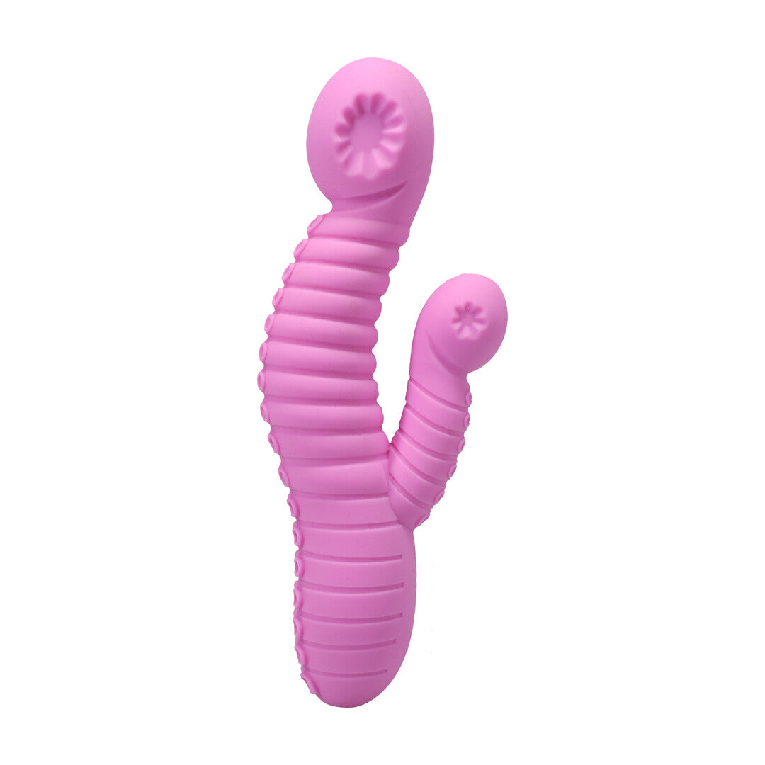 Rabbit-Vibrator Seapuss gerippt mit Wärmefunktion Violett 13 x Ø 4 cm