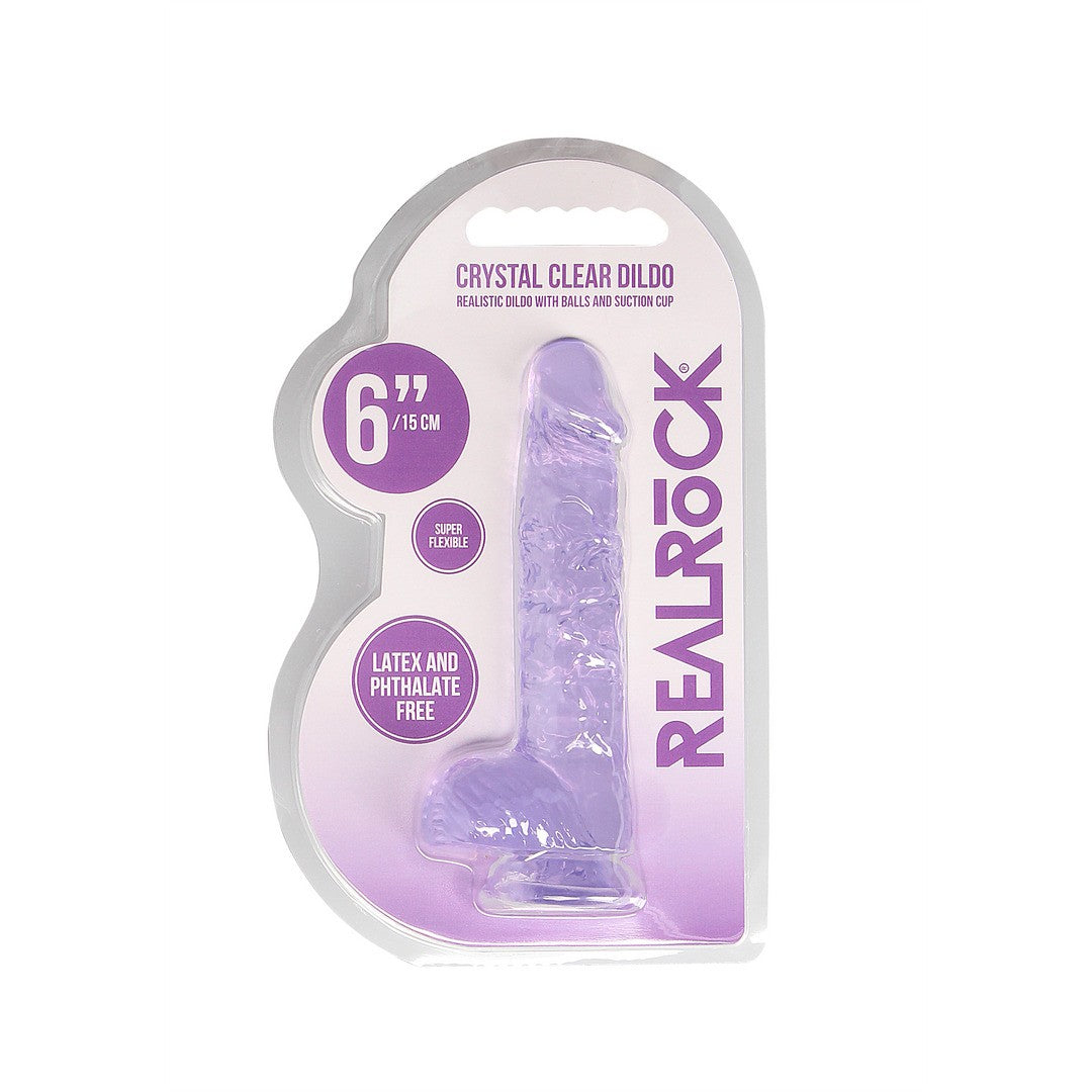 Realistischer Dildo mit Hoden Lila 12,5 cm