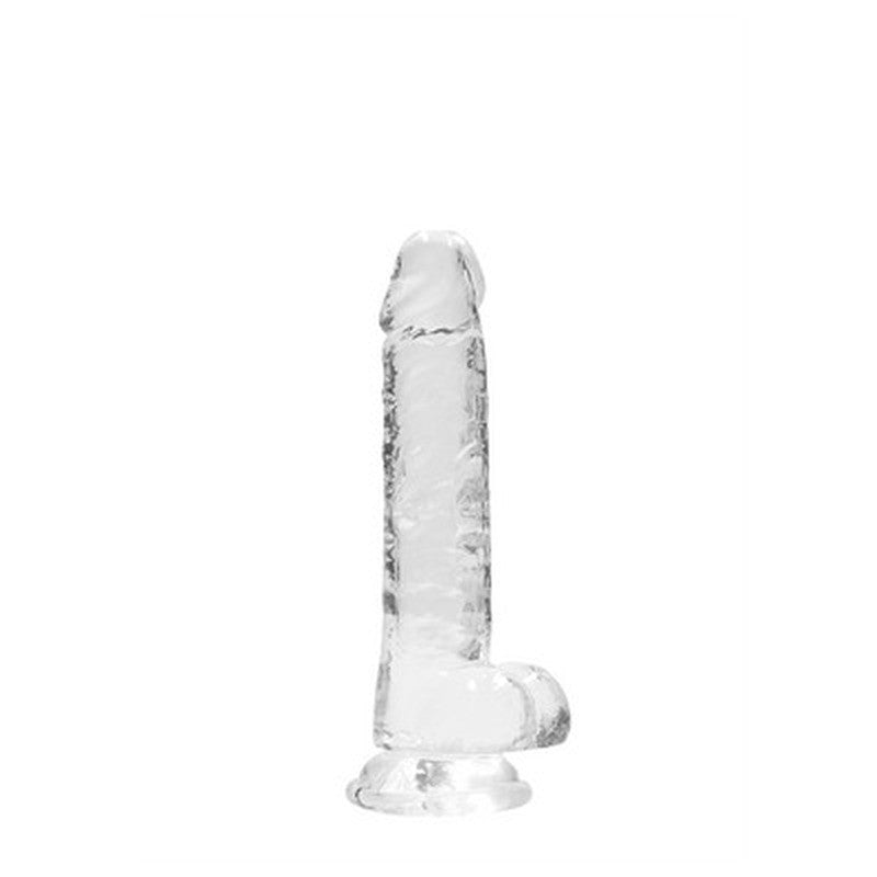 Realistischer Dildo mit Hoden Transparent 15 cm