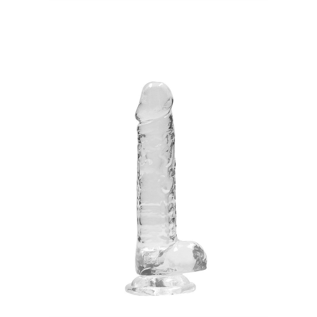 Realistischer Dildo mit Hoden Transparent 15 cm