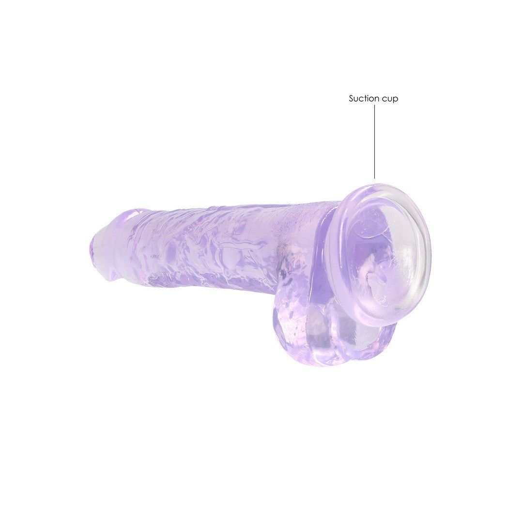 Realistischer Dildo mit Hoden Lila 16 cm