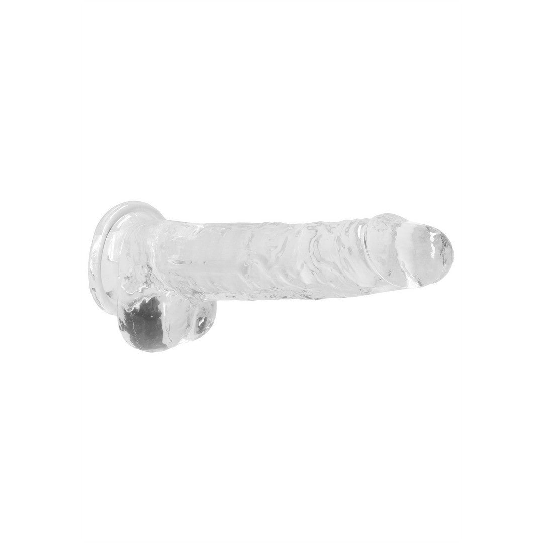 Realistischer Dildo mit Hoden Transparent 16 cm