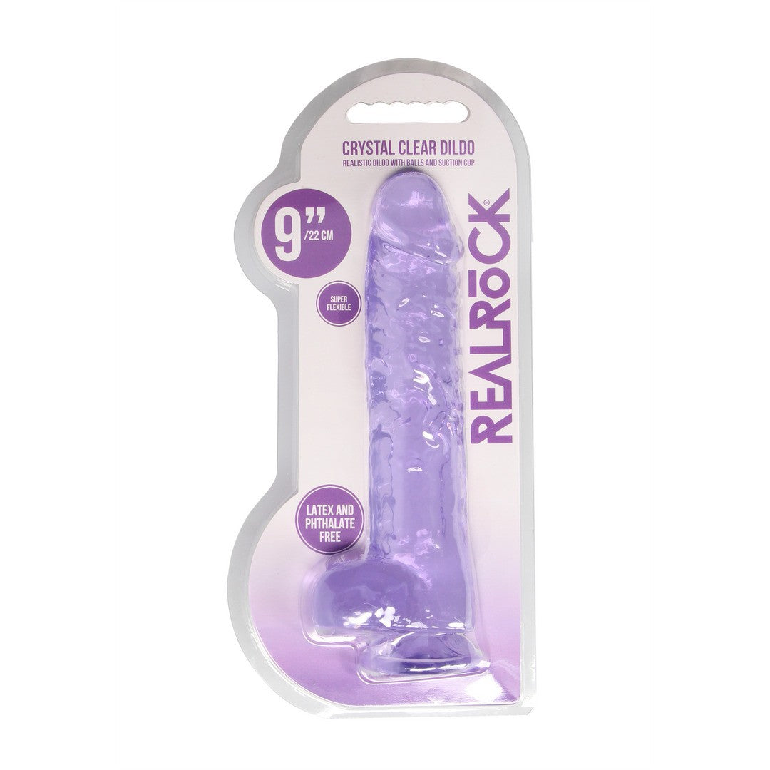 Realistischer Dildo mit Hoden Transparent 19 cm