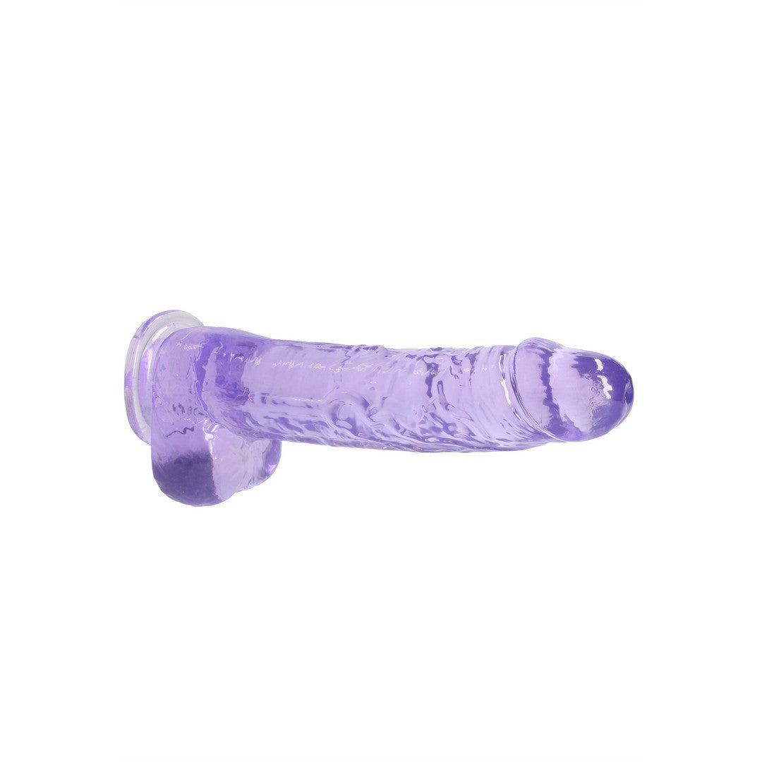 Realistischer Dildo mit Hoden Transparent 19 cm
