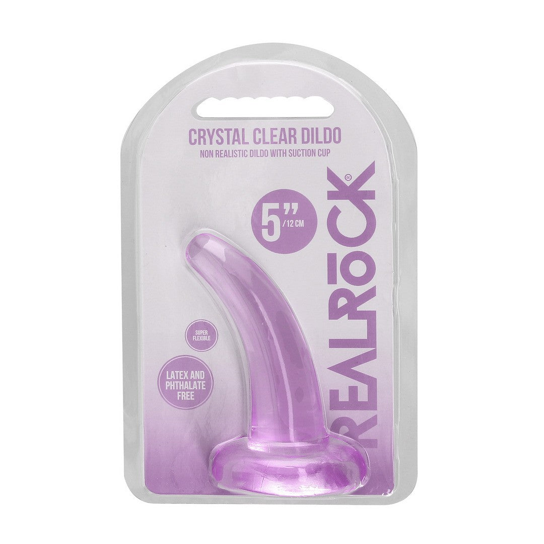 Dildo Crystal Clear mit Saugnapf Transparent Lila 12 x Ø 5,9 cm