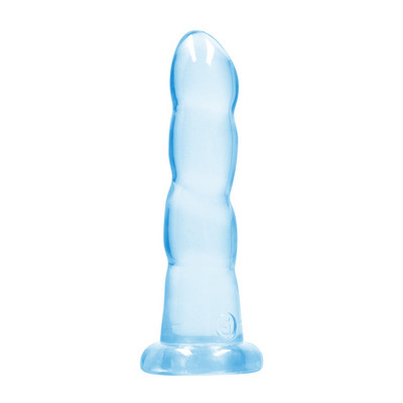 Dildo Crystal Clear mit Saugnapf Transparent Blau 18 x Ø 5,9 cm