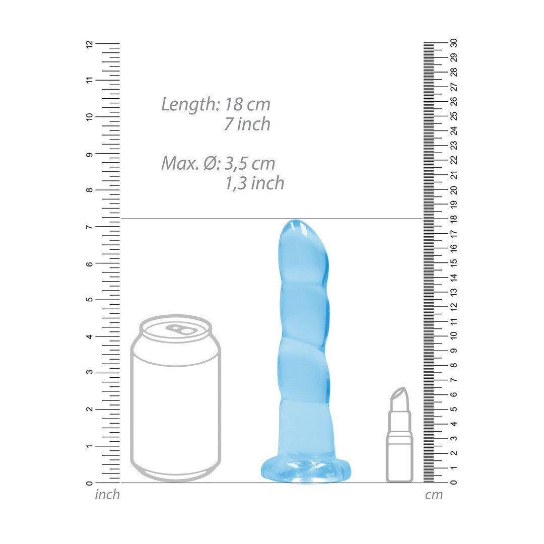 Dildo Crystal Clear mit Saugnapf Transparent Blau 18 x Ø 5,9 cm