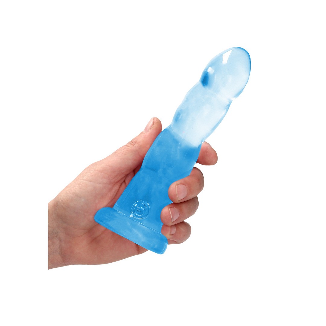 Dildo Crystal Clear mit Saugnapf Transparent Blau 18 x Ø 5,9 cm