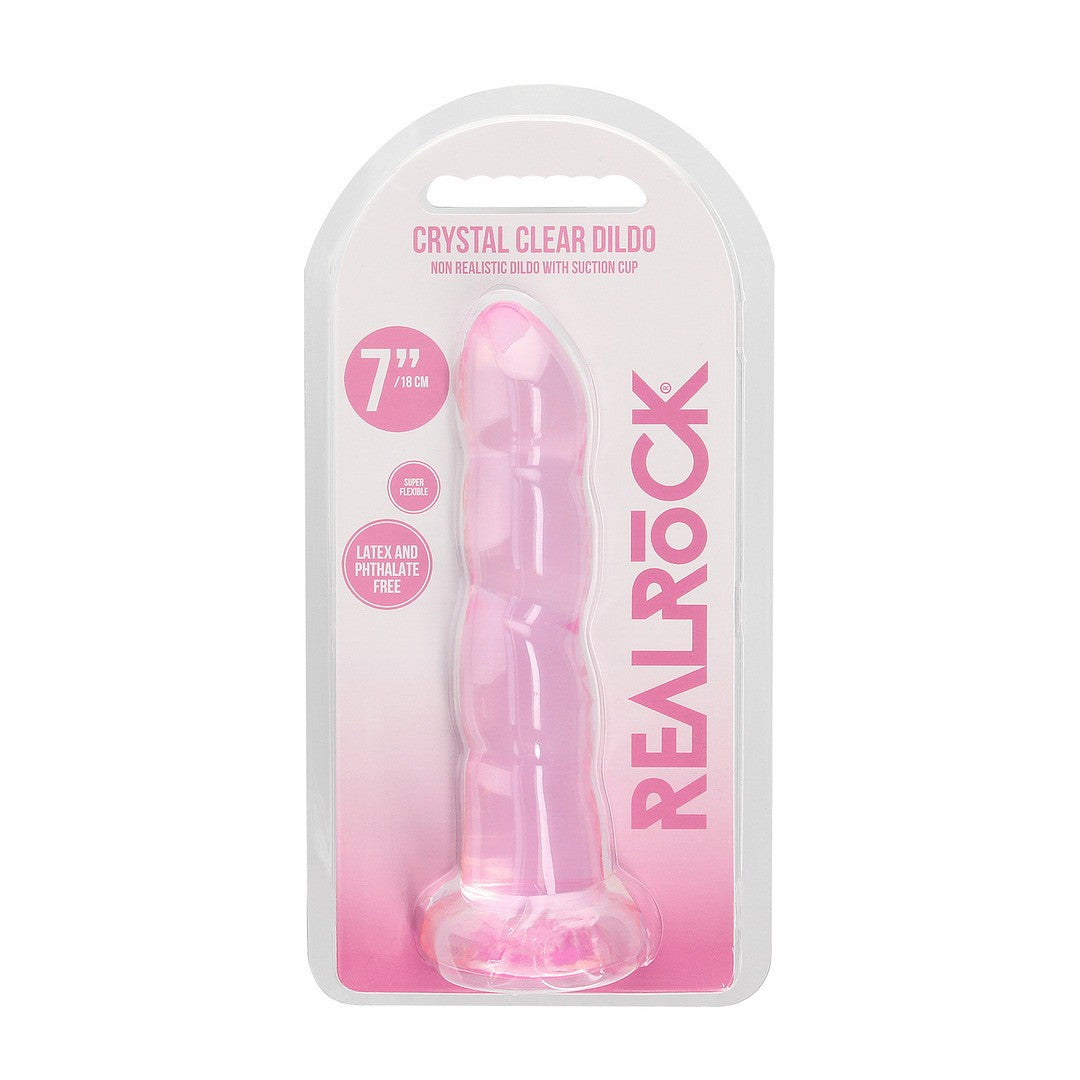 Dildo Crystal Clear mit Saugnapf Rosa 18 x Ø 5,9 cm