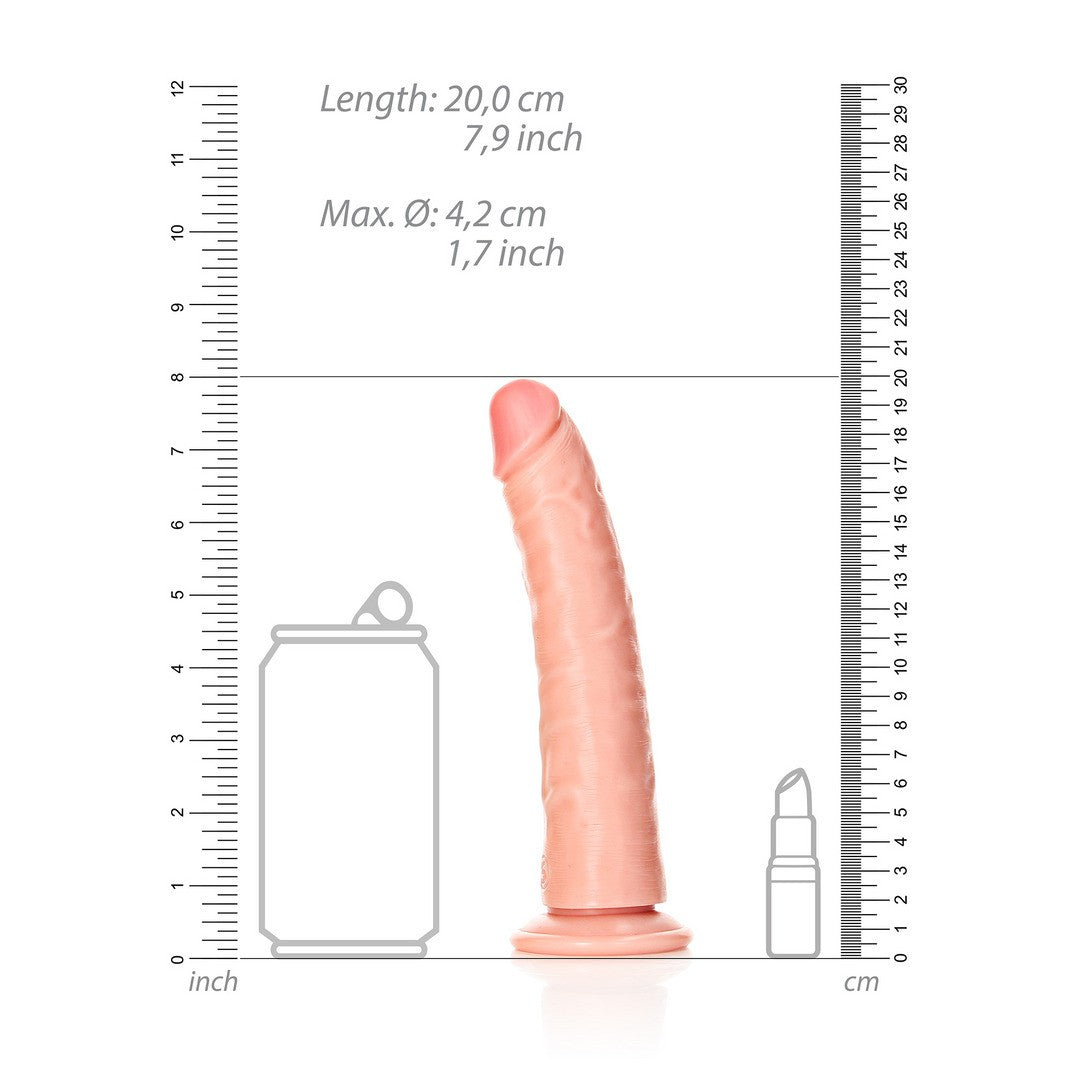Realistischer Dildo schlank mit Saugnapf Hautfarbe 18 cm