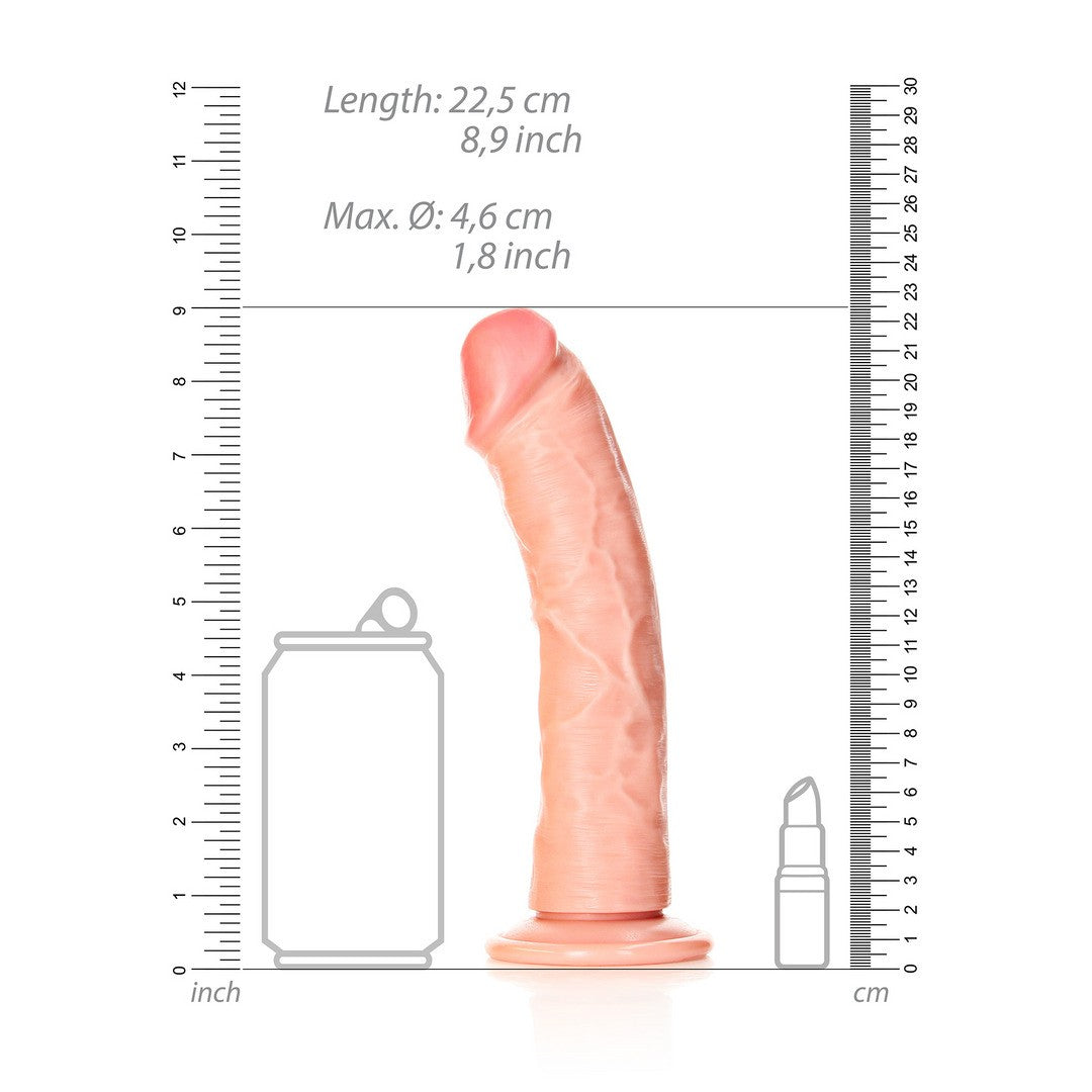 Realistischer Dildo gebogen mit Saugnapf Hautfarbe 20,5 cm