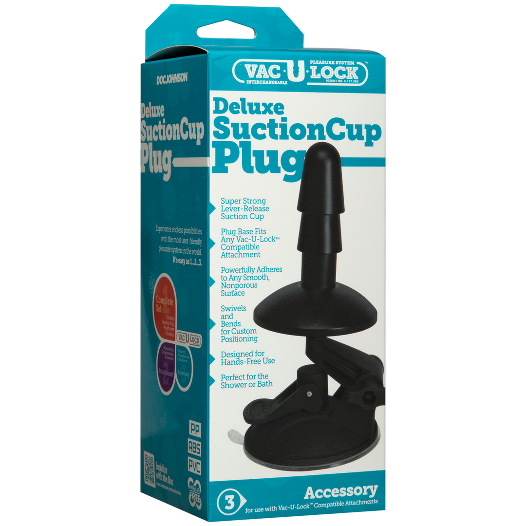 Analplug Deluxe mit Saugfuß 2-teilig Schwarz 16,5 x Ø 8,9 cm
