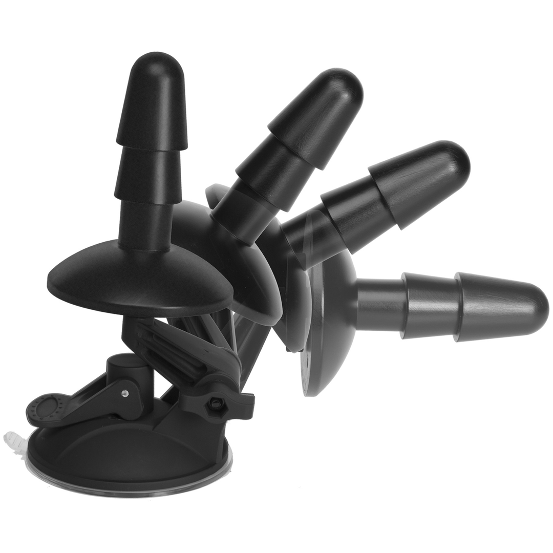Analplug Deluxe mit Saugfuß 2-teilig Schwarz 16,5 x Ø 8,9 cm