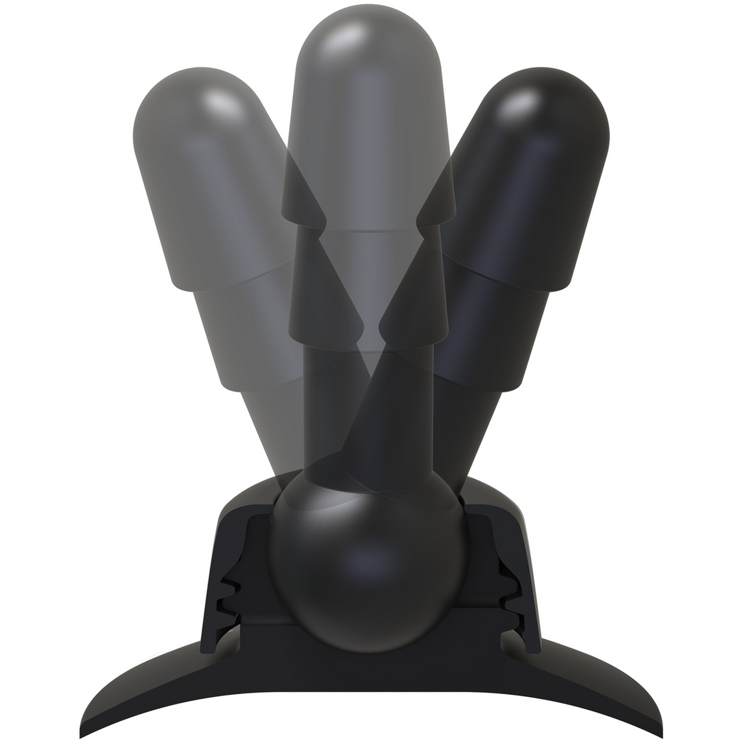 Analplug Deluxe 360 drehbar mit Saugfuß 2-teilig Schwarz 11,4 x Ø 9,5 cm