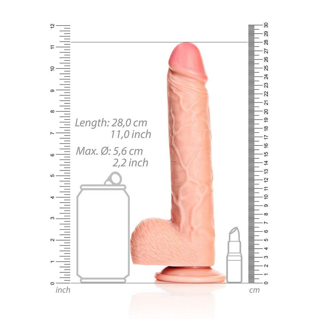 Realistischer Dildo gerade mit Hoden und Saugnapf 23 cm