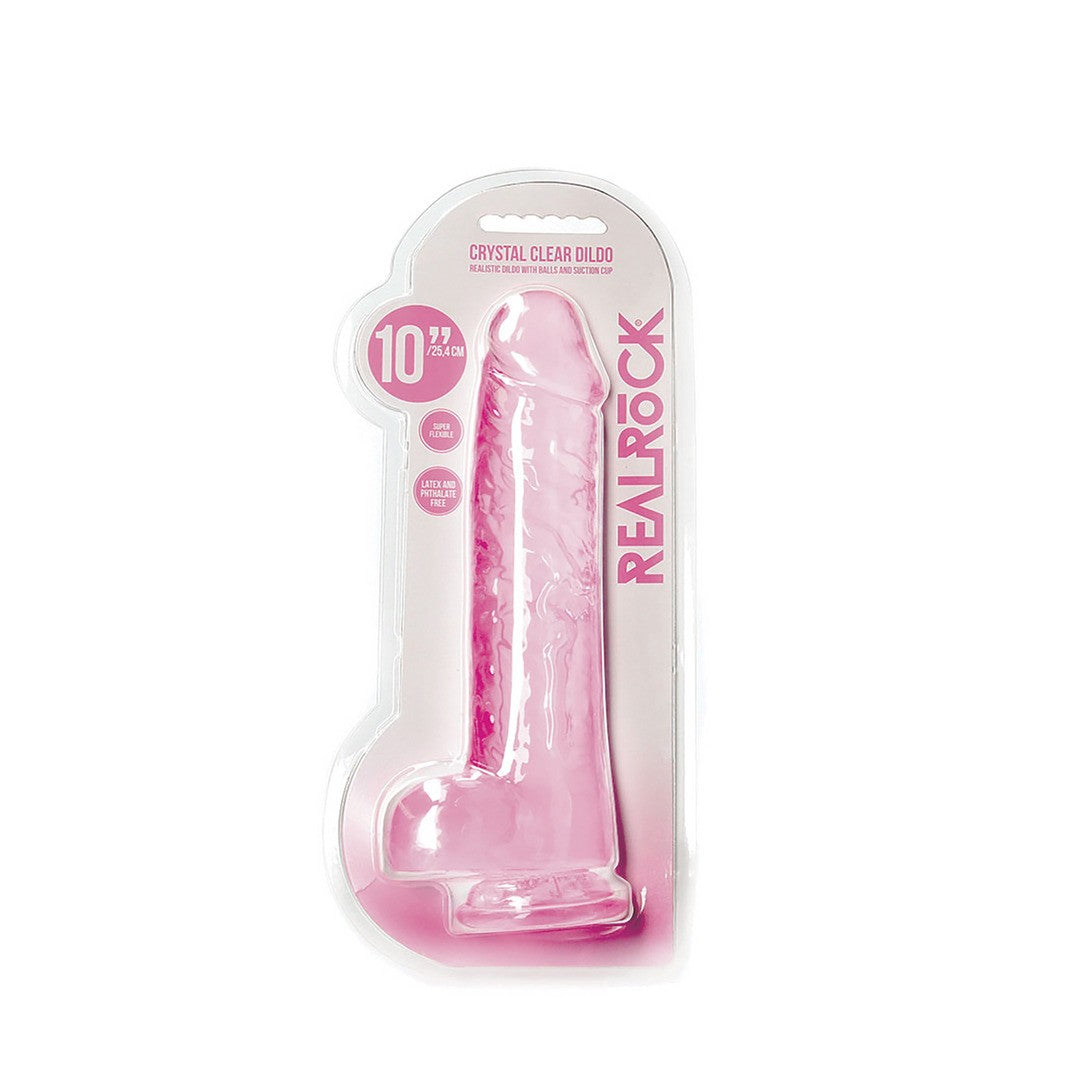 Realistischer Dildo mit Hoden Rosa 25,4 cm