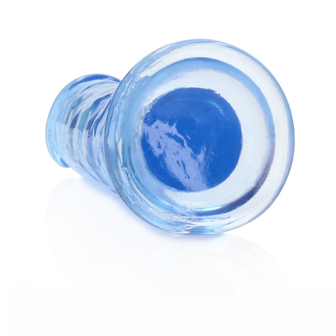 Realistischer Dildo gerade mit Saugnapf Transparent Blau 14,5 cm