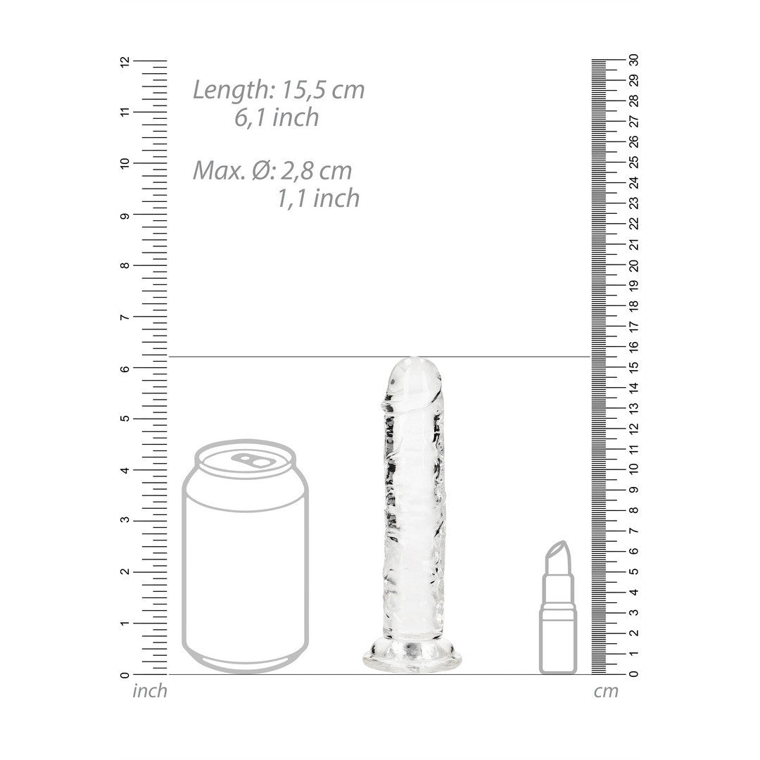 Realistischer Dildo gerade mit Saugnapf Transparent 14,5 cm