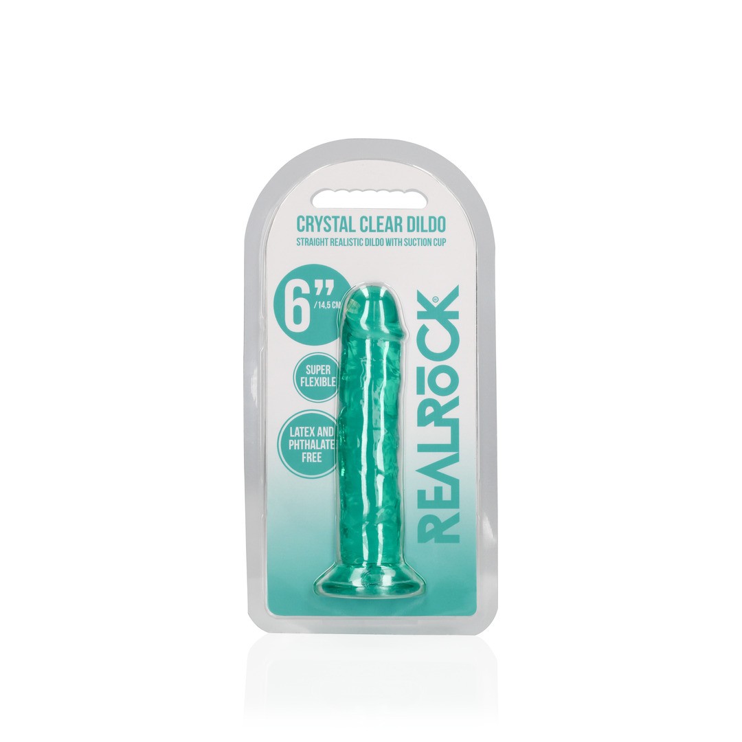 Realistischer Dildo gerade mit Saugnapf Transparent Grün 14,5 cm
