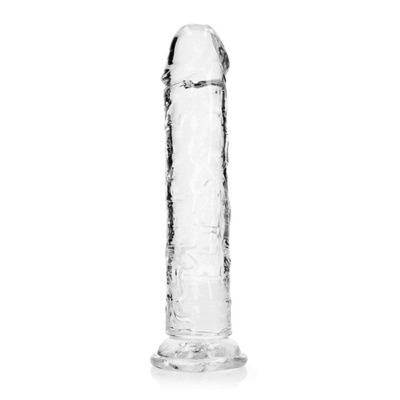 Realistischer Dildo gerade mit Saugnapf Transparent 23 cm