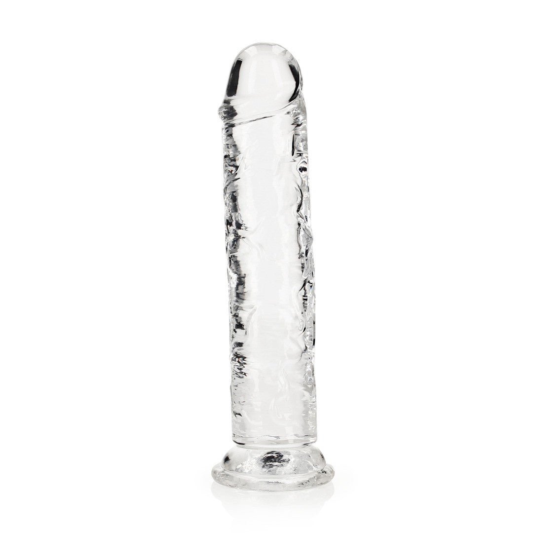 Realistischer Dildo gerade mit Saugnapf Transparent 23 cm