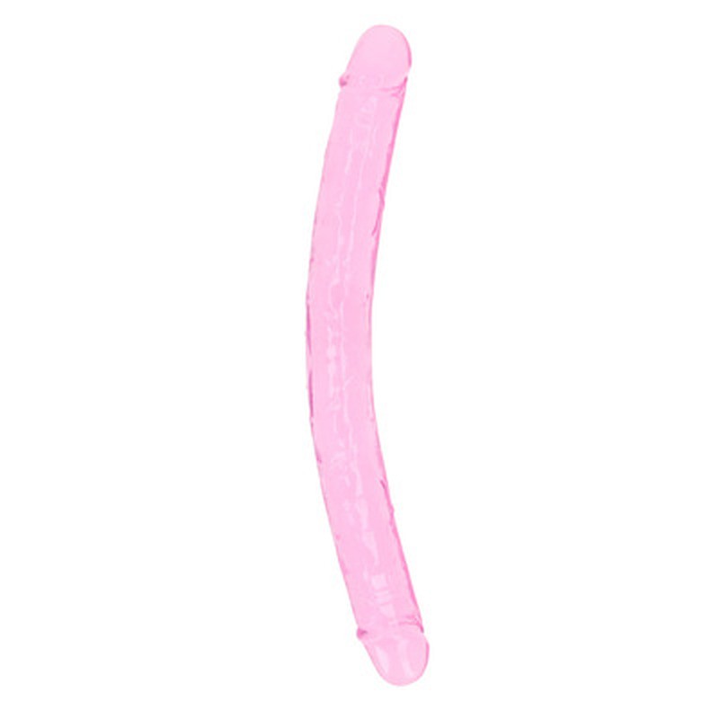 Doppeldildo Crystal Clear Transparent Rosa 34 cm