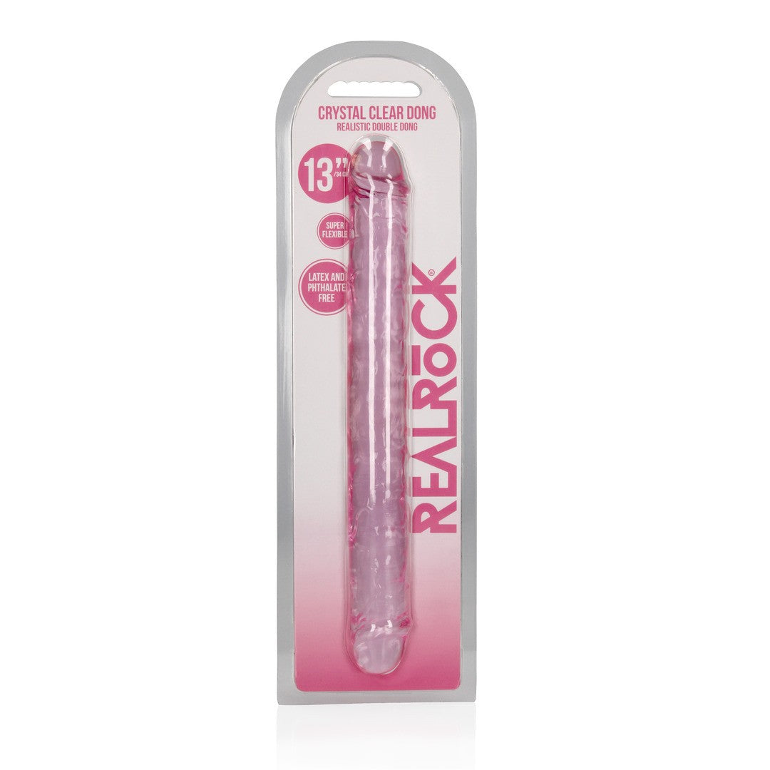 Doppeldildo Crystal Clear Transparent Rosa 34 cm