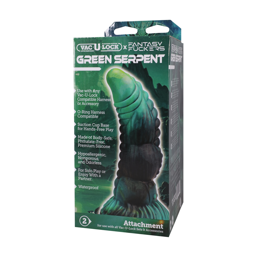 Fantasie-Dildo Grüne Schlange Schwarz/Grün 19,1 x Ø 5,6 cm