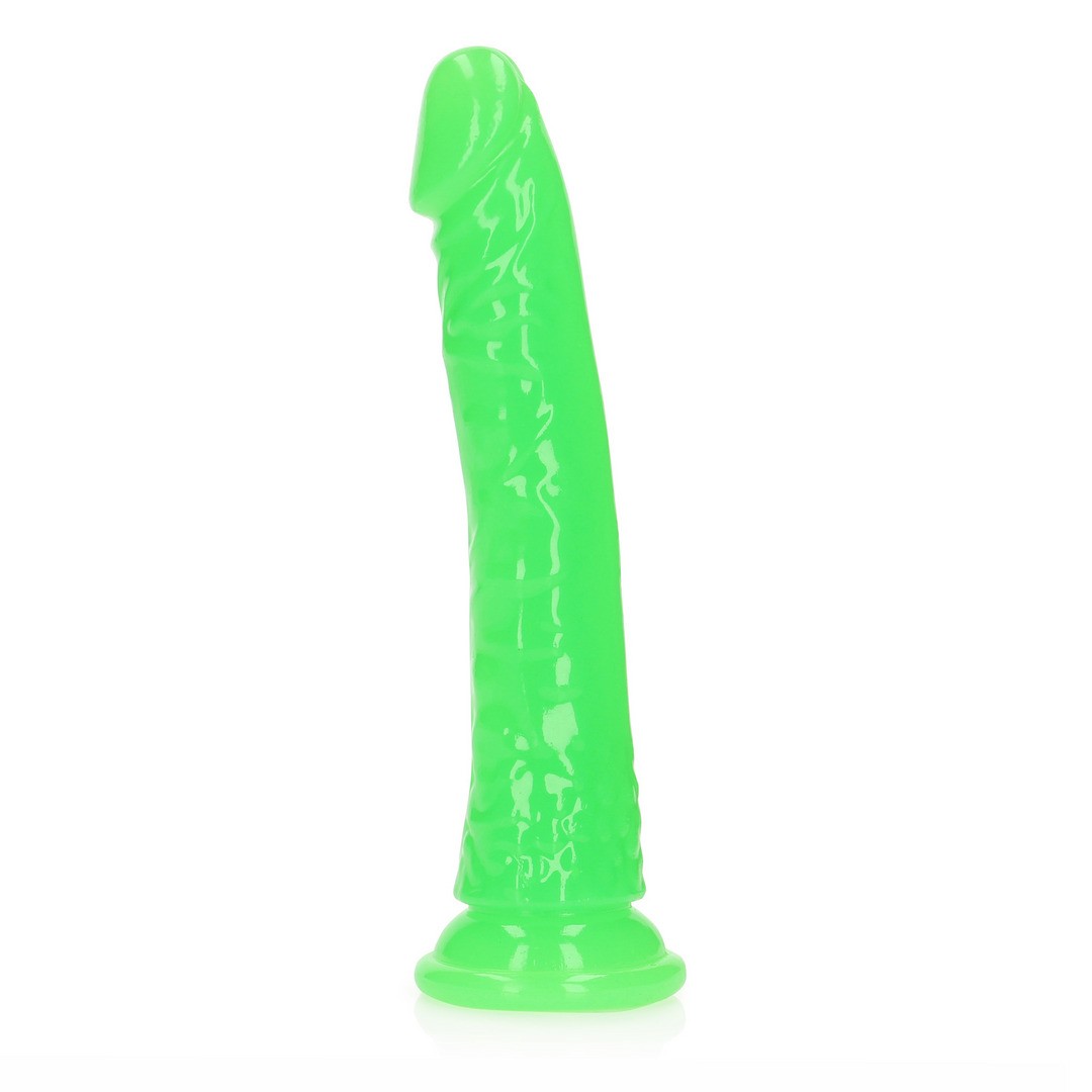 Realistischer Dildo schlank mit Saugnapf Nachtleuchtend 20 cm