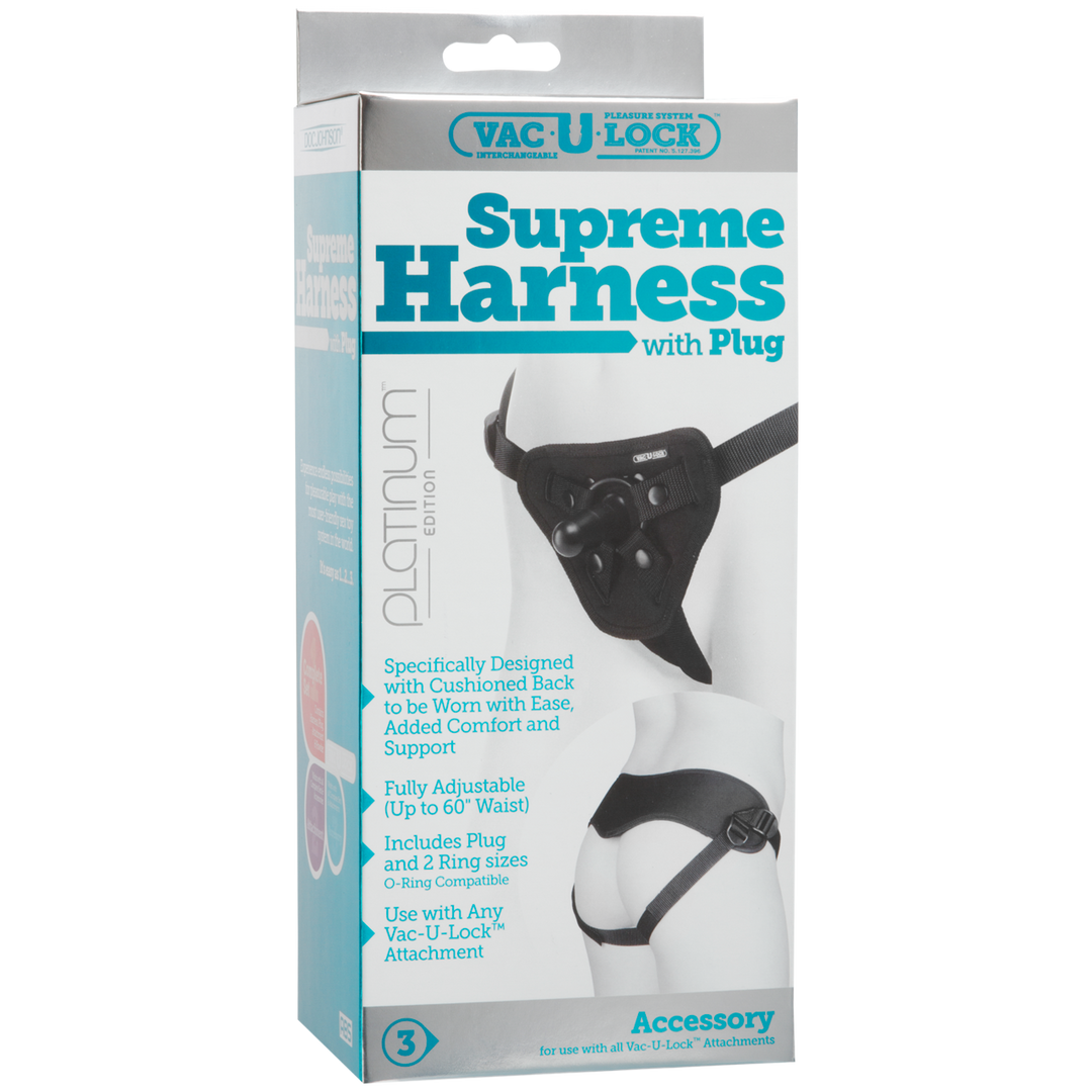 Analplug mit Harness Supreme Schwarz 26,4 cm