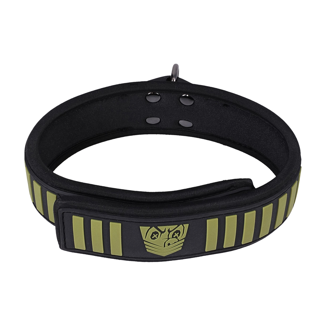 Halsband mit Leine taktisch Schwarz/Grün 48,3 x Ø 4,5 cm