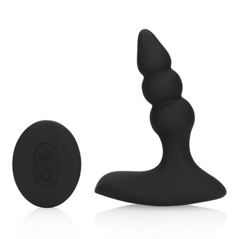 Analvibrator mit Perlen und Fernbedienung Schwarz
