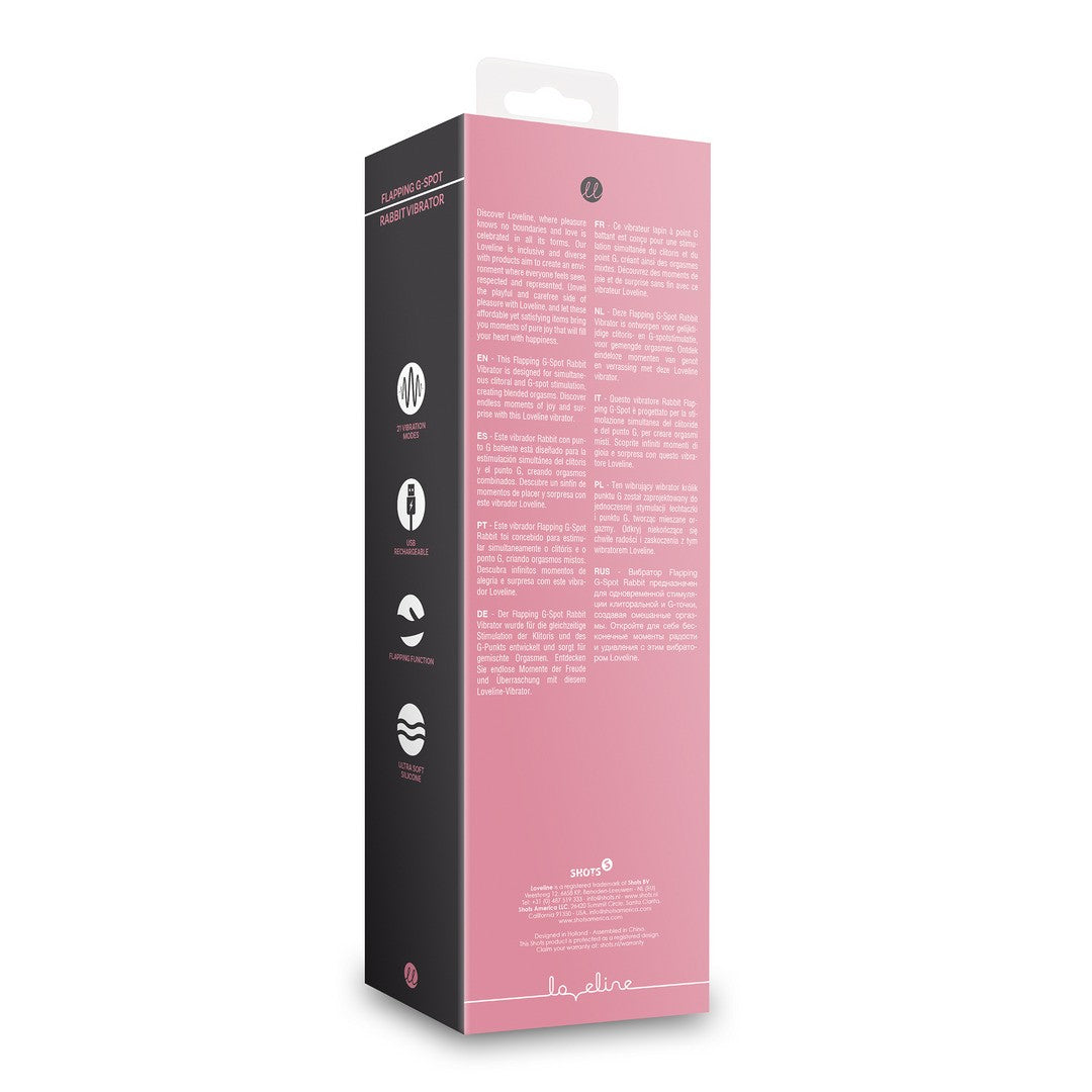 Rabbit-Vibrator mit G-Punkt-Flatterfunktion Rosa