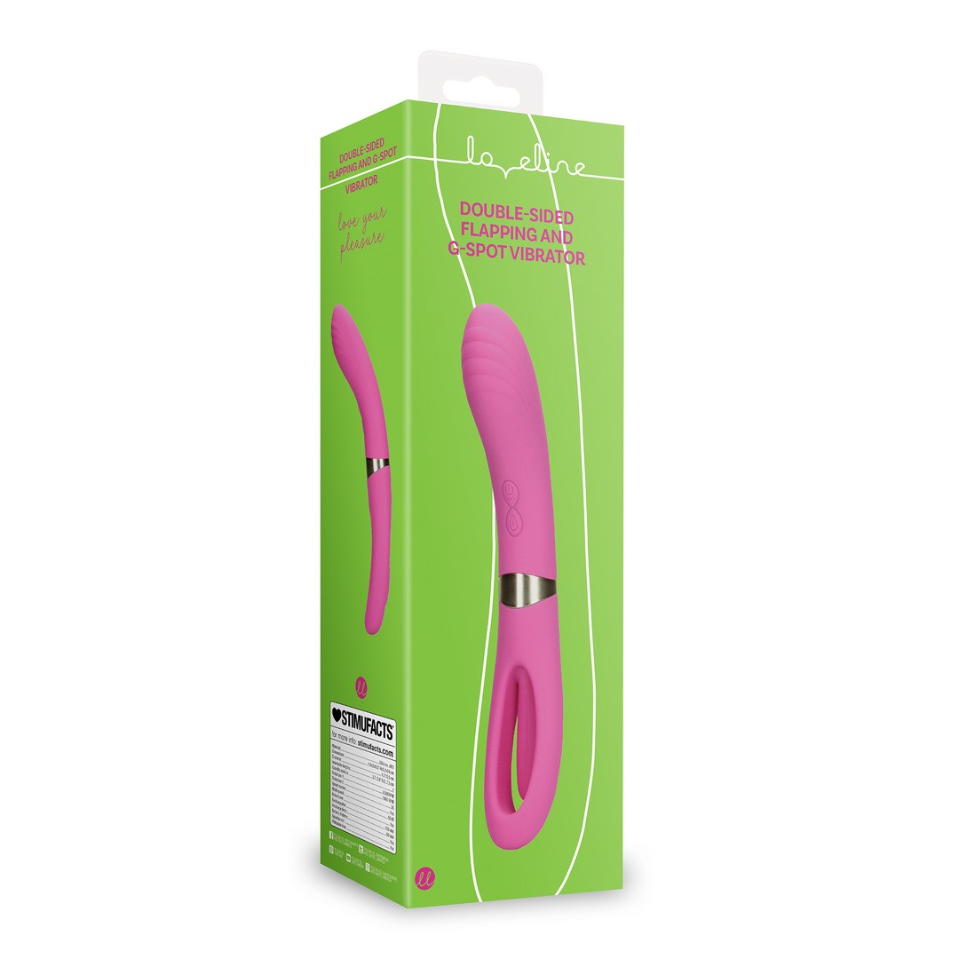 G-Punkt-Vibrator doppelseitig mit Flatterfunktion Rosa