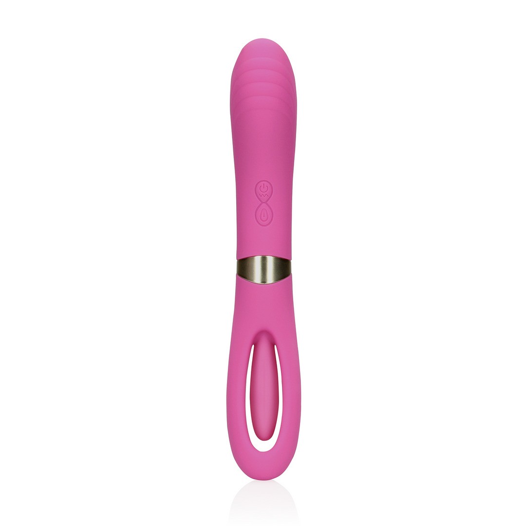 G-Punkt-Vibrator doppelseitig mit Flatterfunktion Rosa